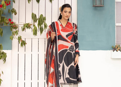 BLACK& WHITE PRINTED LAWN