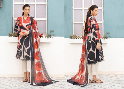 BLACK& WHITE PRINTED LAWN