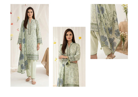 MULTICOLOR 3PIECE PRINTED LAWN