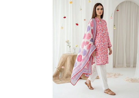 PINK PRINTED LAWN
