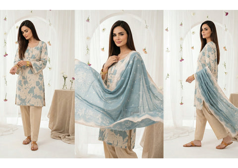 BLUE PRINTED LAWN