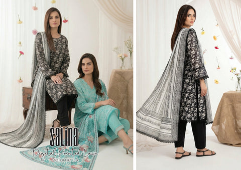 BLUE  PRINTED LAWN