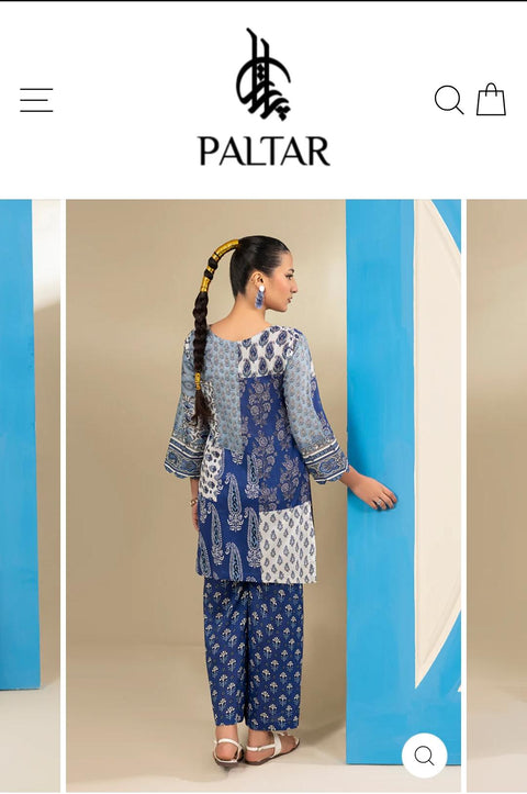BLUE PRINTED PREMIUM LAWN 2PC
