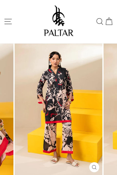 BLACK PRINTED LAWN 2PC