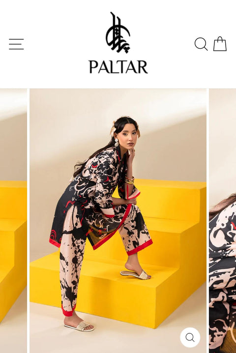 BLACK PRINTED LAWN 2PC