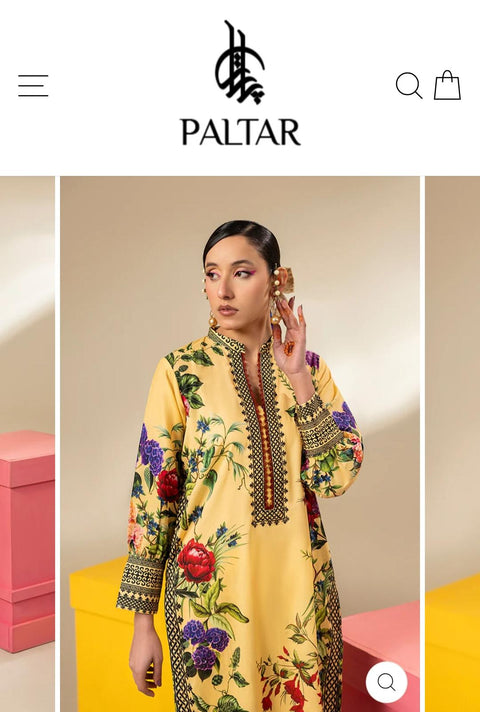 YELLOW PRINTED LAWN 2PC