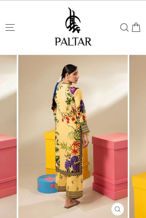 YELLOW PRINTED LAWN 2PC
