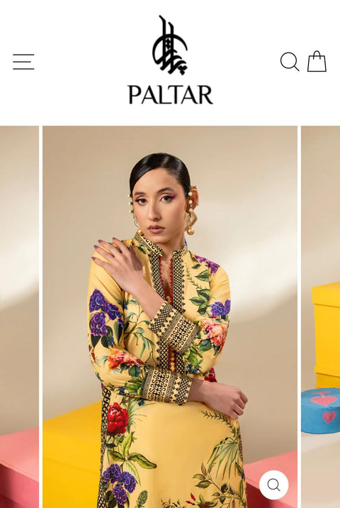 YELLOW PRINTED LAWN 2PC