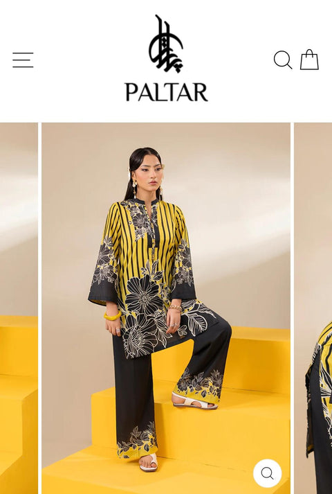 YELLOW PRINTED PREMIUM LAWN 2PC