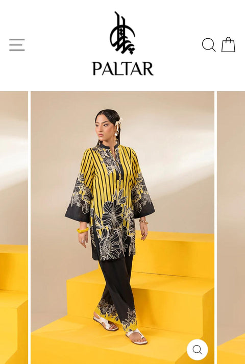 YELLOW PRINTED PREMIUM LAWN 2PC