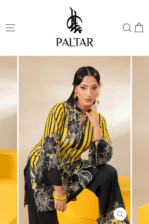 YELLOW PRINTED PREMIUM LAWN 2PC